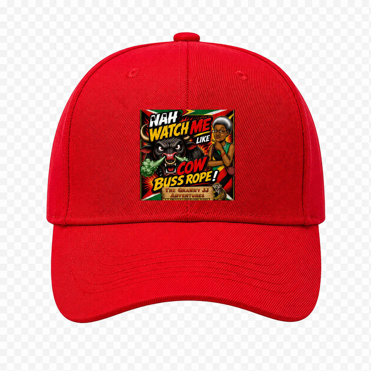 Nah Watch Me Like Cow Buss Rope cap artwork